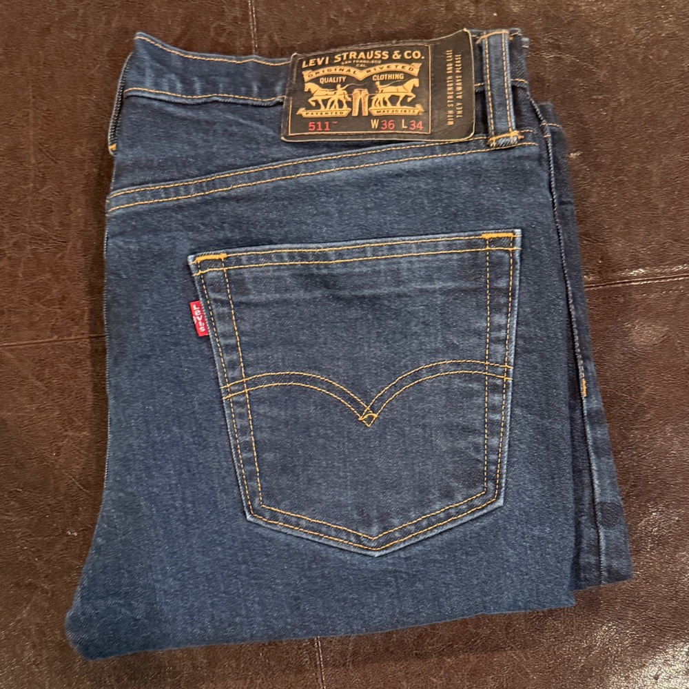 Levi’s 511 Slim Fit Jeans – Men’s 36x34 – Dark Wash Stretch Denim